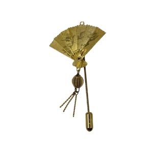 Gold Tone Fan Stick Pin Moveable
